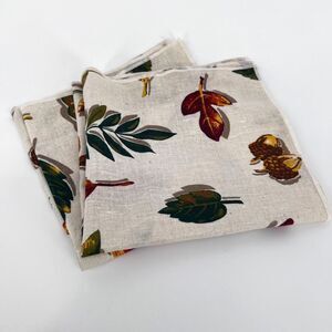 Avon Fall Accent Thanksgiving 100% Cotton Cloth Napkins Leaves Acorns Set of 2